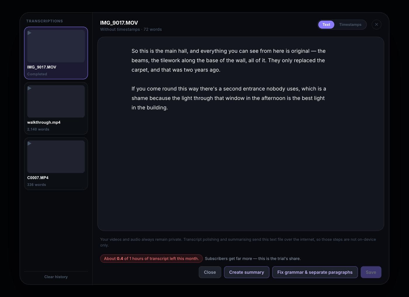 On the trial, and without a subscription